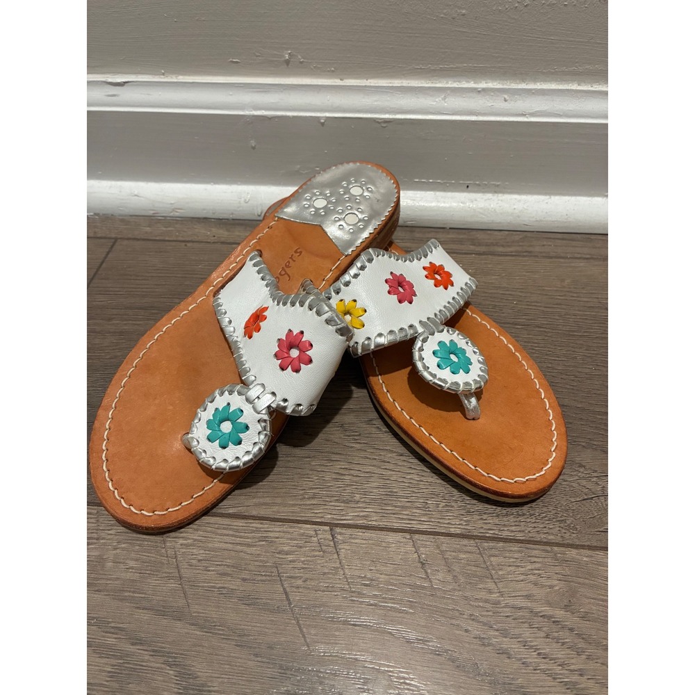Jack Rogers Georgica Sandals Size 6 White Multi